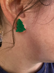 ACRYLIC EARRINGS by Brandy. Designs || CHRISTMAS TREE STUDS (WHITE)