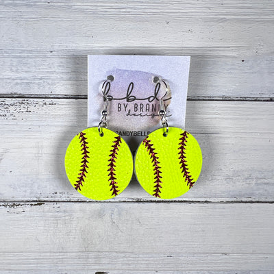 SPORTS COLLECTION ||  <BR> SOFTBALL - GLITTER ON CORK + RED GLITTER DESIGN