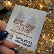 ACRYLIC EARRINGS by Brandy. Designs || CHRISTMAS TREE STUDS (WHITE)