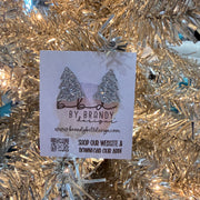ACRYLIC EARRINGS by Brandy. Designs || CHRISTMAS TREE STUDS (SILVER GLITTER)