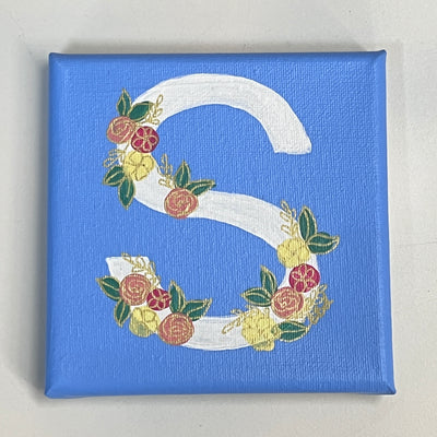 5" x 5" MINI "S" Painting on wrapped canvas by Brandy Bell