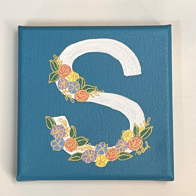 5" x 5" MINI "S" Painting on wrapped canvas by Brandy Bell