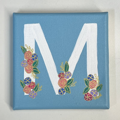 5" x 5" MINI "M" Painting on wrapped canvas by Brandy Bell