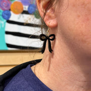 ACRYLIC EARRINGS by Brandy. Designs || KNOTTED BOW (MULTI GLITTER)