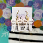 ACRYLIC EARRINGS by Brandy. Designs || KNOTTED BOW (WHITE)