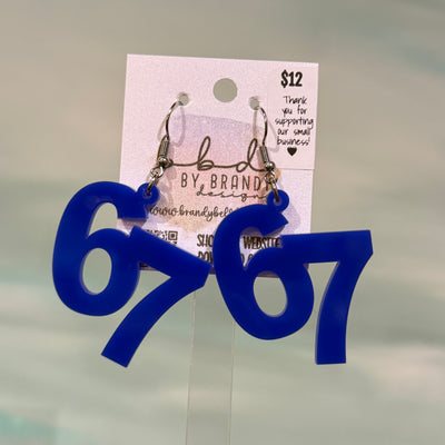 ACRYLIC EARRINGS by Brandy. Designs || "67"  BLUE