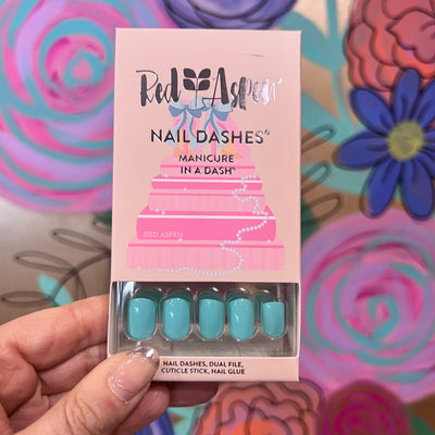 RED ASPEN NAIL DASHES- Memories of Milan, Mackley (Short Square)