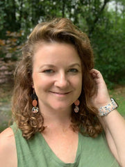 DAISY - Leather Earrings  ||    <BR> MATTE BLACK, <BR> SILVER GLITTER LEOPARD, <BR> SHIMMER PEWTER