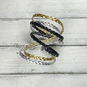 LAYERED WRAP BRACELET - Handmade by Brandy Bell Design <br> Gold Braid, Silver Braid, Black Braid