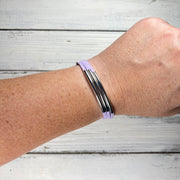 LAYERED FAUX SUEDE BRACELET - Handmade by Brandy Bell Design <br> Lilac Faux Suede (Silver tubes)