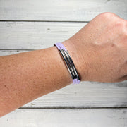 LAYERED FAUX SUEDE BRACELET - Handmade by Brandy Bell Design <br> Sparkle Black Faux Suede (Silver, Gold, Bronze Tubes)