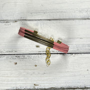 LAYERED FAUX SUEDE BRACELET - Handmade by Brandy Bell Design <br> Dusty Rose Faux Suede (Bronze tubes)