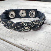 LENNON - MYSTERY BRAID BRACELET - handmade by Brandy Bell Design ||  <BR> SILVER LACE ON NAVY BLUE