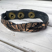 LENNON - MYSTERY BRAID BRACELET - handmade by Brandy Bell Design ||  <BR> BLACK & COPPER WESTERN FLORAL