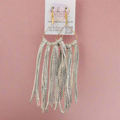 ASH  - Leather Earrings   ||  <BR> METALLIC CHAMPAGNE DOTS