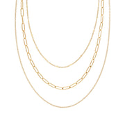 3 LAYER NECKLACE- Stainless Steel- 18k gold plated Necklace