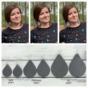 SUEDE + STEEL *Limited Edition* MINI ZOEY  || Leather Earrings || GOLD BRASS LEAF, <BR> MATTE WHITE