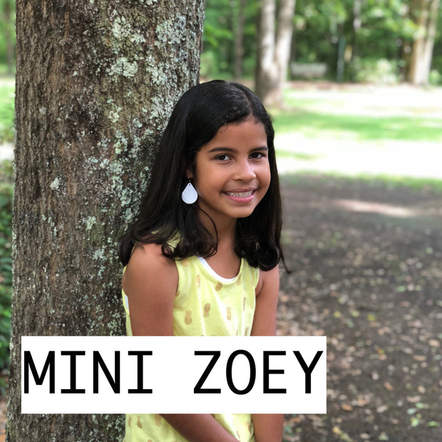 ZOEY (3 sizes available!) -  Leather Earrings  ||   MINI GLITTER KISSES (FAUX LEATHER)