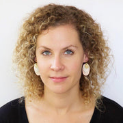 DIANE -  Leather Earrings  ||   <BR> PEARL WHITE, <BR> CHAMPAGNE SHIMMER SPOTS, <BR> IVORY BRAID
