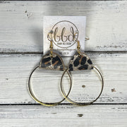JULIA - Leather Earrings OR Necklace || GOLD GLITTER ANIMAL PRINT (* 3 options available)