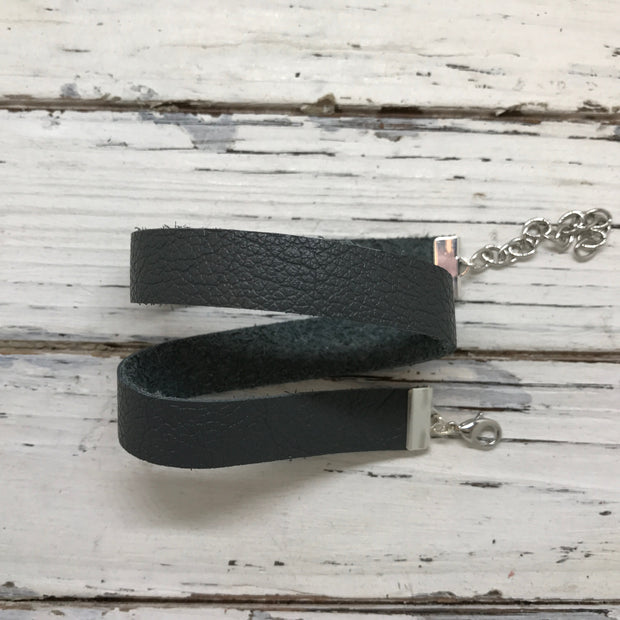 ANGEL - WRAP BRACELET / CHOKER NECKLACE - handmade by Brandy Bell Design || MATTE DARK GRAY