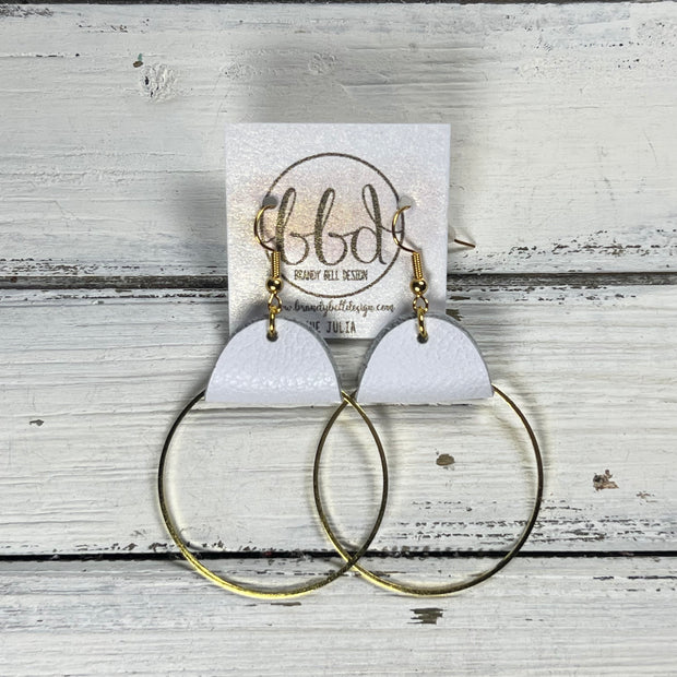 JULIA - Leather Earrings OR Necklace || MATTE WHITE (* 3 options available)