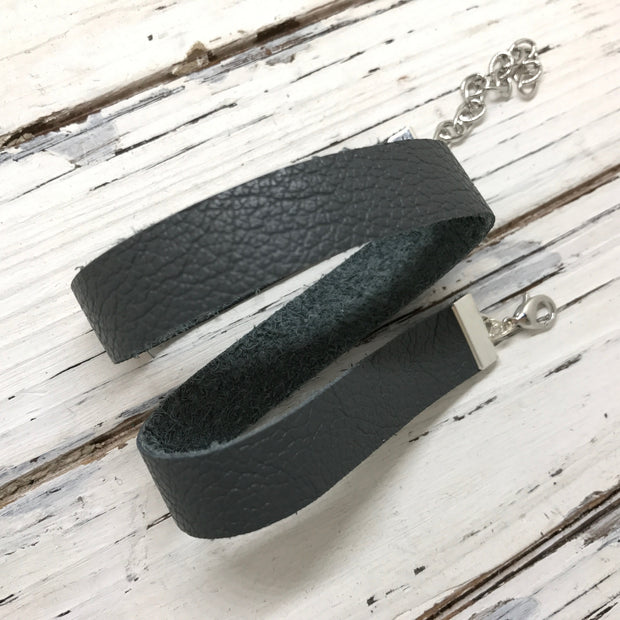 ANGEL - WRAP BRACELET / CHOKER NECKLACE - handmade by Brandy Bell Design || MATTE DARK GRAY