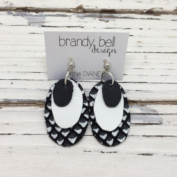 DIANE - Leather Earrings  ||    MATTE BLACK, WHITE, BLACK & WHITE MERMAID