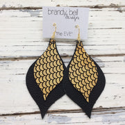 EVE - Leather Earrings  || METALLIC GOLD MERMAID & MATTE BLACK