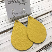 ZOEY (3 sizes available!) - Leather Earrings  ||  MATTE YELLOW