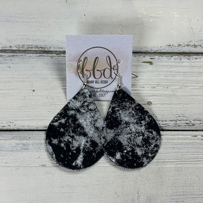 ZOEY (3 sizes available!) -  Leather Earrings  ||  BLACK AND WHITE NORTHERN LIGHTS