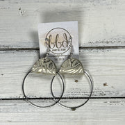 JULIA - Leather Earrings OR Necklace  ||   METALLIC CHAMPAGNE WESTERN FLORAL (* 3 options available)