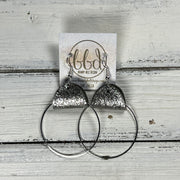 JULIA - Leather Earrings OR Necklace ||   IRIDESCENT SILVER CRACKLE (*3 options available)