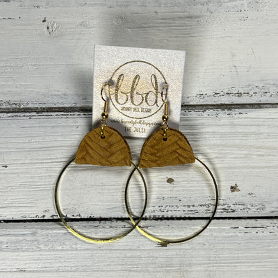 JULIA - Leather Earrings OR Necklace  ||   MUSTARD YELLOW BRAID (* 3 options available)