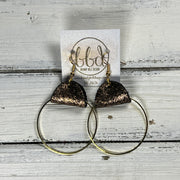 JULIA - Leather Earrings OR Necklace || SHIMMER COPPER ON BLACK (* 3 options available)