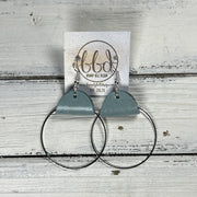 JULIA - Leather Earrings OR Necklace || DUSTY AQUA RIVIERA (* 3 options available)
