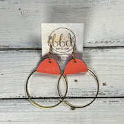 JULIA - Leather Earrings OR Necklace || NEON ORANGE SAFFIANO (* 3 options available)