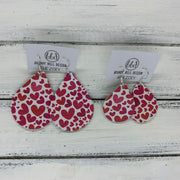 ZOEY (3 sizes available!) - Leather Earrings   ||  PINK HEARTS