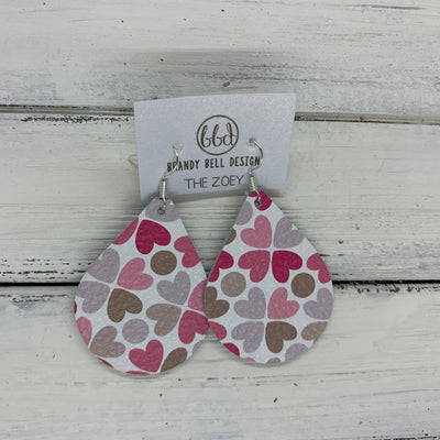 ZOEY (3 sizes available!) - Leather Earrings   ||  MULTICOLOR HEARTS