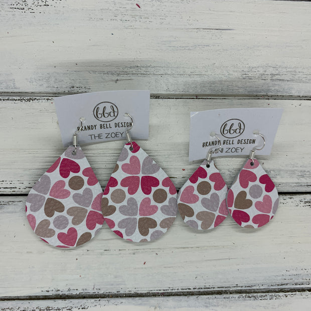ZOEY (3 sizes available!) - Leather Earrings   ||  MULTICOLOR HEARTS