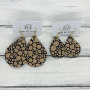 ZOEY (3 sizes available!) -  Leather Earrings  ||   METALLIC ROSE GOLD ON BLACK FIZZ
