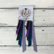 AUDREY - Leather Earrings  || WICKED WITCH GLITTER (FAUX LEATHER), MATTE PURPLE, MATTE BLACK, SHIMMER TEAL, MATTE LAVENDER