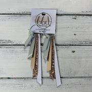 AUDREY - Leather Earrings  || SHIMMER SILVER, METALLIC SILVER SMOOTH, METALLIC ROSE GOLD SMOOTH, ROSE GOLD GLITTER (FAUX LEATHER), MATTE WHITE