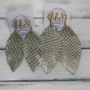 MAISY - Leather Earrings || <BR> WHITE WITH BLACK SNOWFLAKES