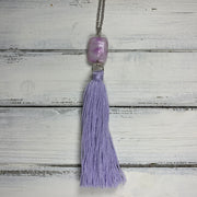 TASSEL NECKLACE - CAROLINA    ||   LILAC TASSEL WITH DECORATIVE BEAD