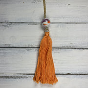 TASSEL NECKLACE - CAROLINA    ||   APRICOT TASSEL WITH DECORATIVE BEAD