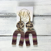 HOPE - Leather Earrings  ||   ANIMAL PRINT HEARTS (FAUX LEATHER), <BR> ANIMAL PRINT STRIPES (FAUX LEATHER)