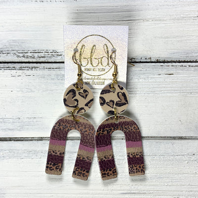 HOPE - Leather Earrings  ||   ANIMAL PRINT HEARTS (FAUX LEATHER), <BR> ANIMAL PRINT STRIPES (FAUX LEATHER)