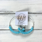 RUTHIA - Rubber Disk Hoop Earrings  ||    AQUA TEXTURE