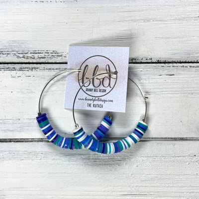 RUTHIA - Rubber Disk Hoop Earrings  ||    BLUE OMBRE